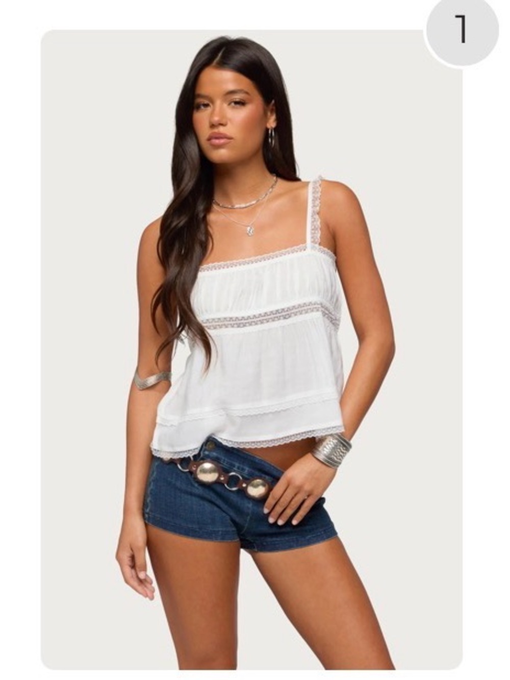 Mable Lacey Straight Neck Tank Top